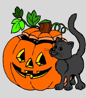 Halloween cat free coloring page