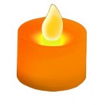 Club Pack of 12 LED Lighted Battery Operated Orange Tea Light Candles